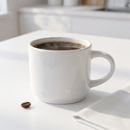 Tasse à café blanche classique – Tasse minimaliste en céramique pour thé et café