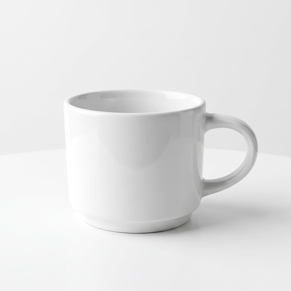 Tasse à café blanche classique – Tasse minimaliste en céramique pour thé et café