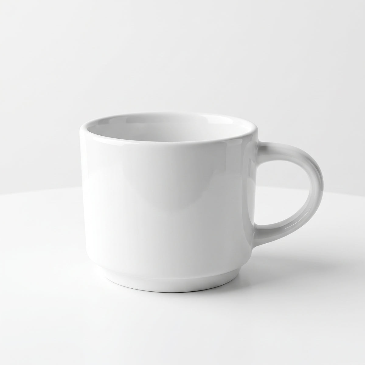 Tasse à café blanche classique – Tasse minimaliste en céramique pour thé et café
