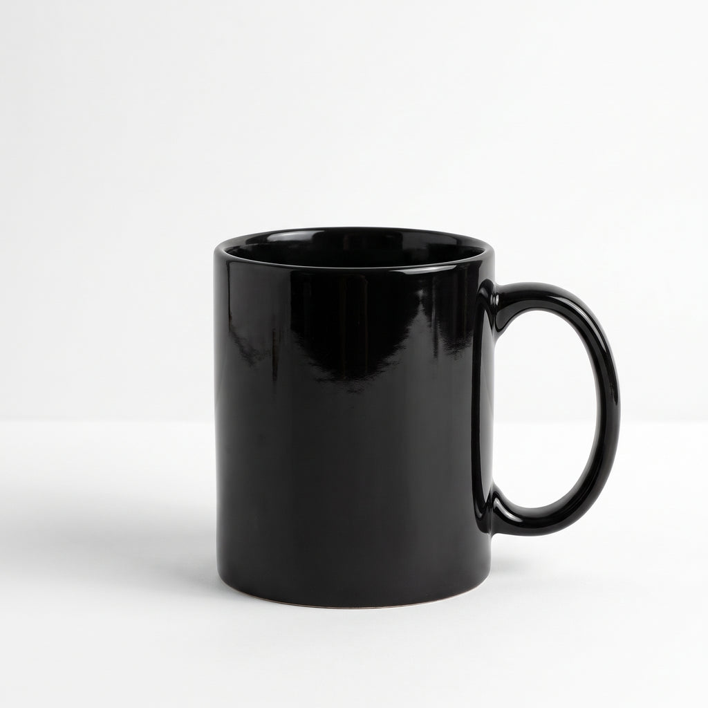Tasse à café noire en céramique et grès – 12 oz / 355 ml